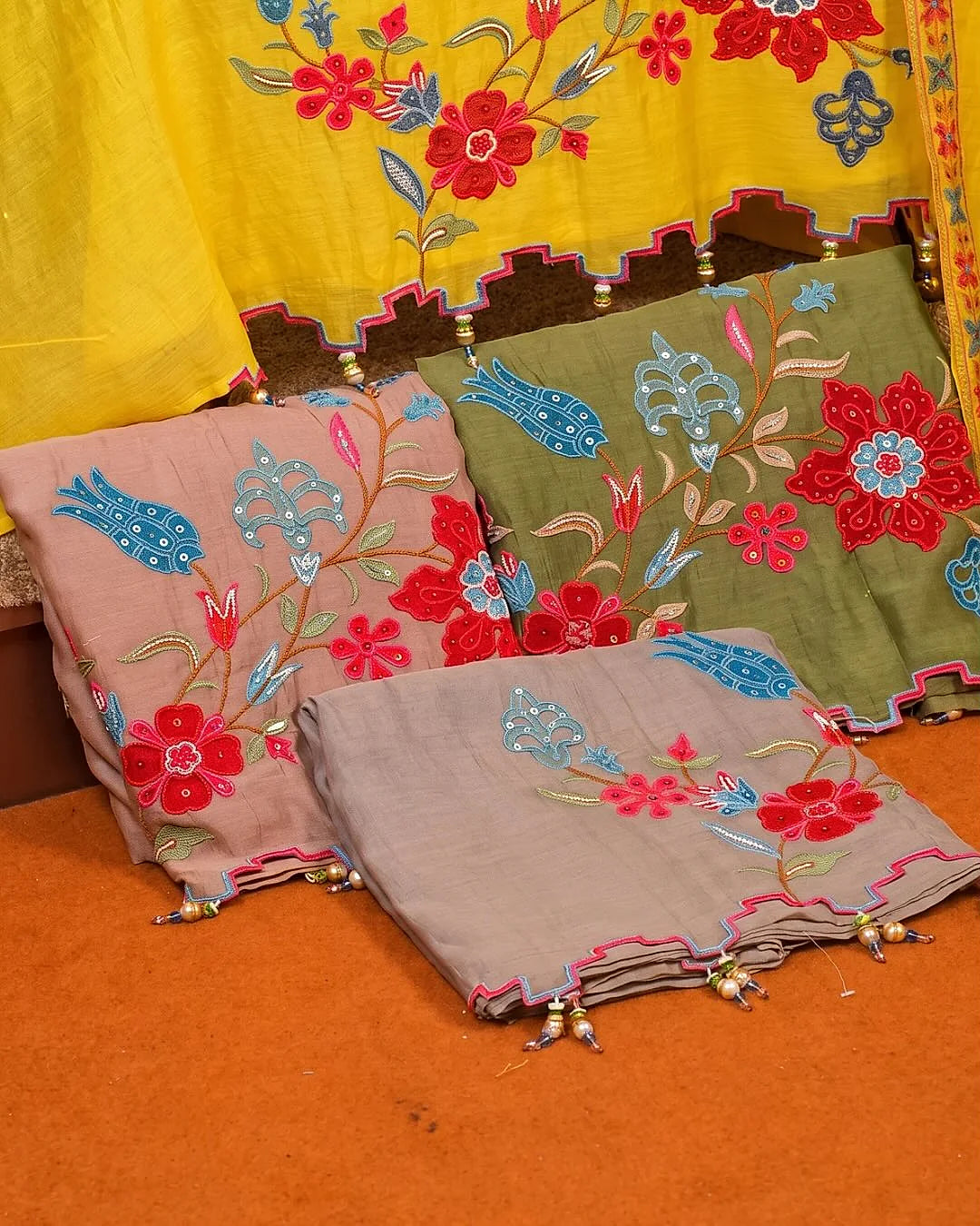 Yellow Bold Floral Suit Design