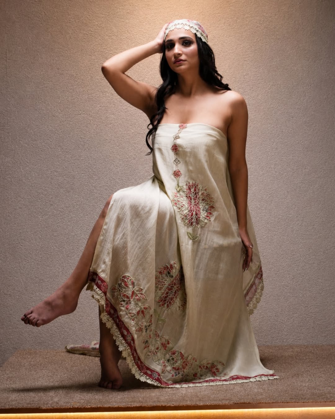 Ivory Floral Medallion Suit Design
