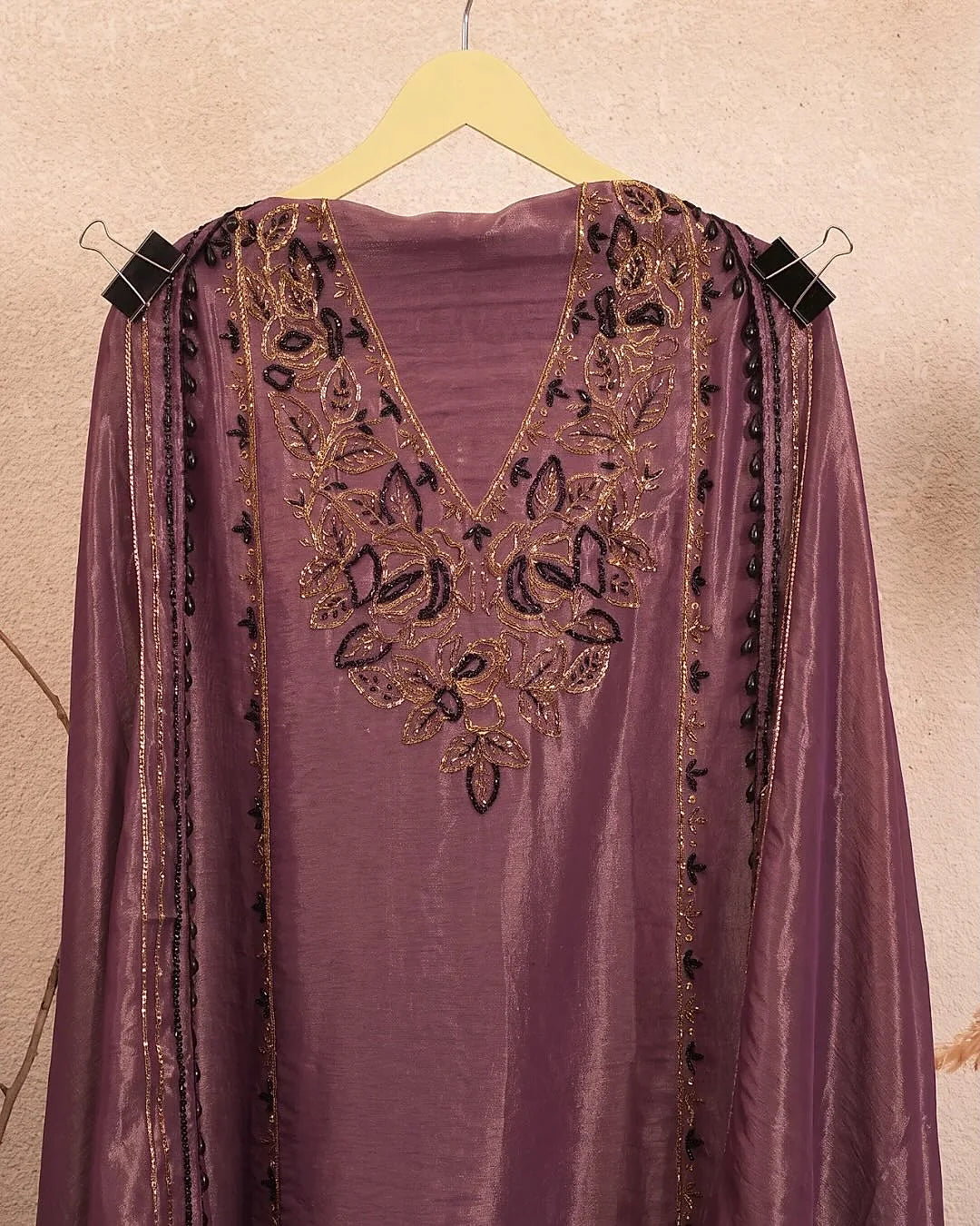 Deep Plum Floral Hem Suit Design
