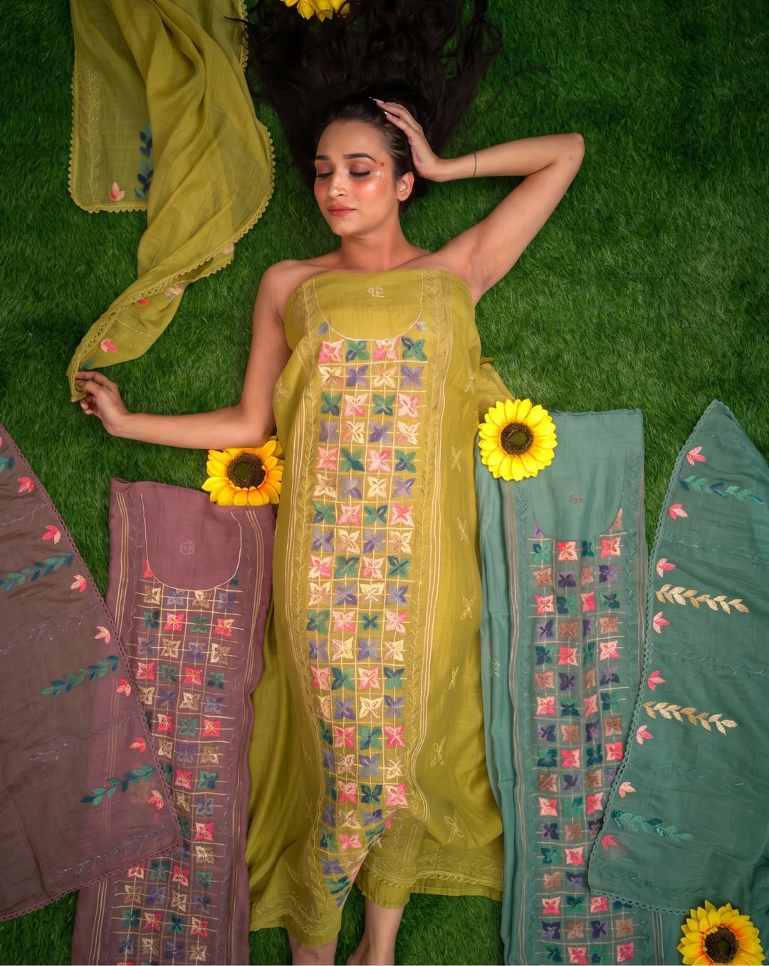 Meadow Bloom Unstitched Suit