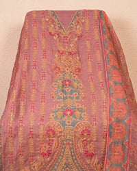 Coral Ornamental V-Neck Suit Design