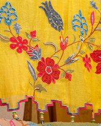 Yellow Bold Floral Suit Design