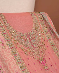 Blush Green Floral Embellished Suit Design