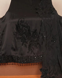 Black Floral Border Suit Design