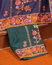 Navy Multicolour Floral Panel Suit Design