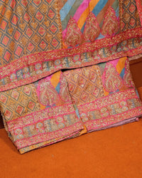 Multicolour Diagonal Stripe Suit Design