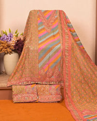 Multicolour Diagonal Stripe Suit Design
