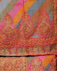 Multicolour Diagonal Stripe Suit Design