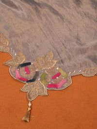 Slate Grey Wavy Floral Suit Design