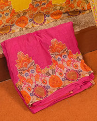 Yellow Floral Border Suit Design