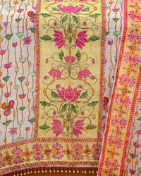 Ivory Pink Botanical Stripe Suit Design