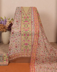 Ivory Pink Botanical Stripe Suit Design
