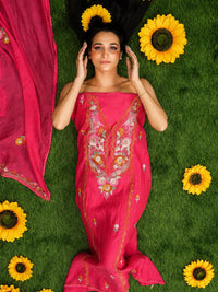 Fuchsia Floral Panel Suit Design
