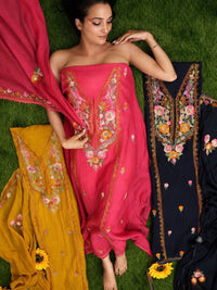 Fuchsia Floral Panel Suit Design