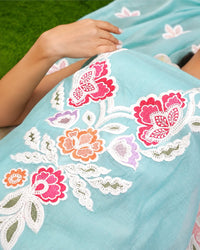 Aqua Floral Vine Suit Design
