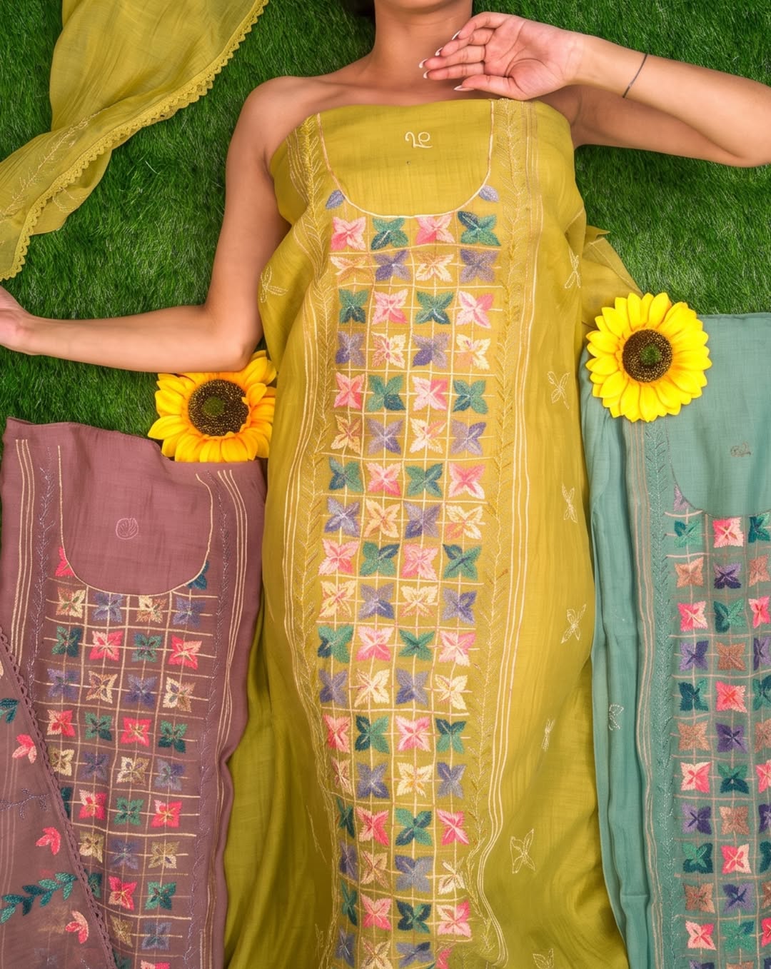 Meadow Bloom Unstitched Suit