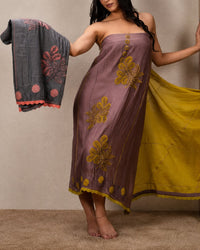 Mauve and Mustard Botanical Suit Design