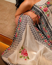 Ivory Stripe and Rose Suit Design