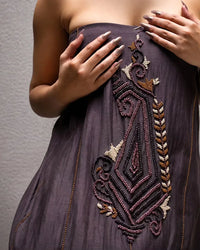 Deep Plum Ornamental Suit Design