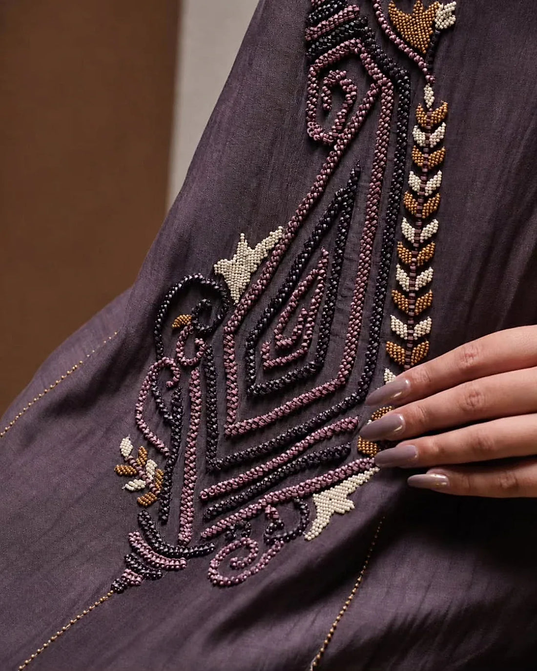 Deep Plum Ornamental Suit Design