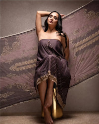 Deep Plum Ornamental Suit Design