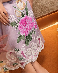 Lavender Pink Floral Suit Design