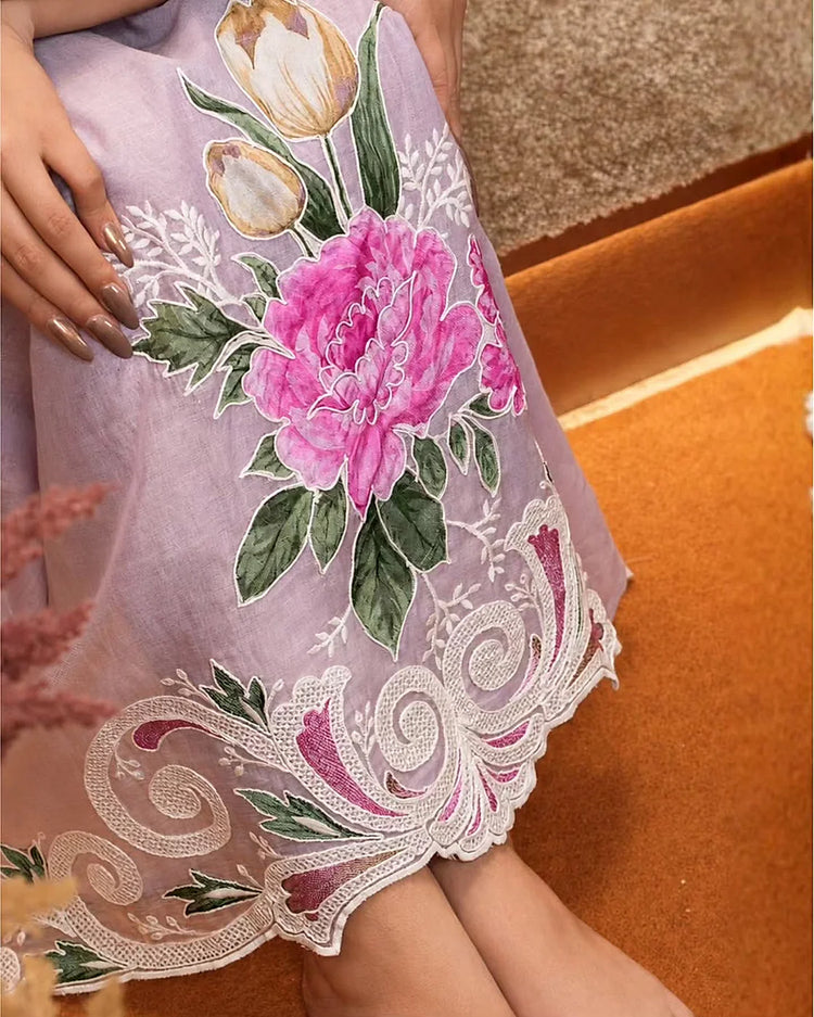 Lavender Pink Floral Suit Design