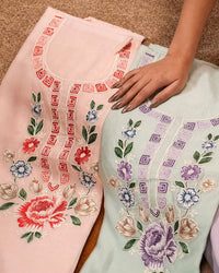 Lavender Pink Floral Suit Design