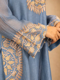 Powder Blue Embroidered Palazzo Set