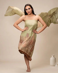Sage Paisley Border Suit Design