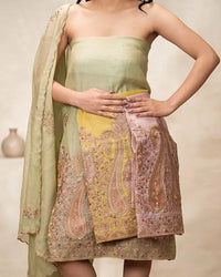 Sage Paisley Border Suit Design