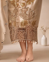 Champagne Geometric Panel Suit Design