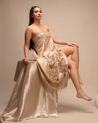 Champagne Geometric Panel Suit Design