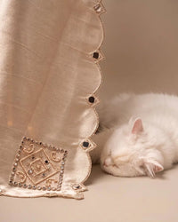 Champagne Geometric Panel Suit Design
