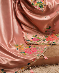 Rose Pink Multicolour Neckline Suit Design