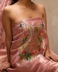 Rose Pink Multicolour Neckline Suit Design