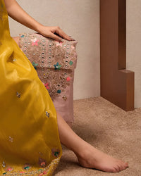 Mustard Multicolour Embellished Suit Design