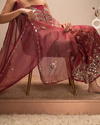 Deep Rose Reflective Panel Suit Design