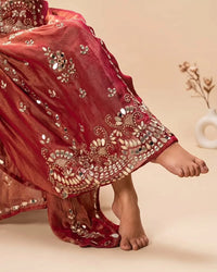 Deep Rose Reflective Panel Suit Design
