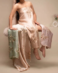 Champagne Scattered Floral Suit Design