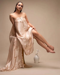 Champagne Scattered Floral Suit Design