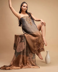Charcoal to Bronze Floral Suit Design