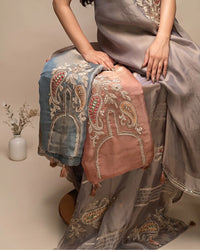 Taupe Paisley Motif Suit Design