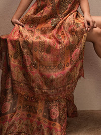 Rust Multicolour Ornamental Suit Design