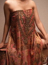 Rust Multicolour Ornamental Suit Design