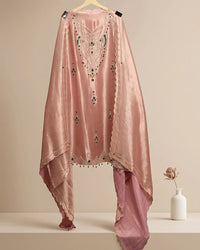 Blush Jewel-Tone Neckline Suit Design