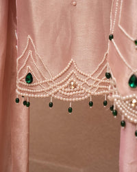 Blush Jewel-Tone Neckline Suit Design