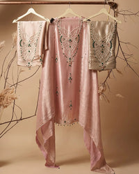 Blush Jewel-Tone Neckline Suit Design