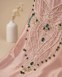 Blush Jewel-Tone Neckline Suit Design
