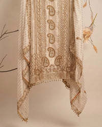 Ivory Gold Paisley Panel Suit Design